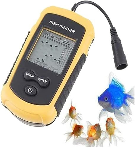 A31CS Fischfinder 100m Tragbar Echolot Sonar Sensor mit LCD und Alarm – Wireless Farbe Tragbarer Angeln Tiefe Finder
