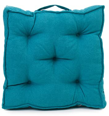 Gözze - Cuscino con Manico per il Trasporto, Cuscino per Sedia, Trapuntato, Darco, 100% Poliestere, 40 x 40 x 7 cm - Blu petrolio