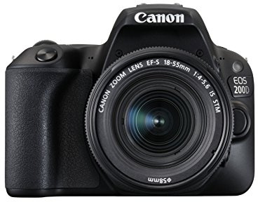 Canon EOS 200D Digital SLR Camera with EF-S 18 - 55 mm f/4-5.6 IS STM Lens - Black (Renewed)