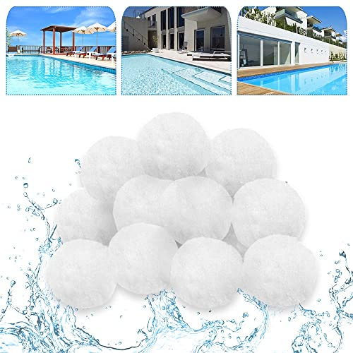 UISEBRT Filterbollar, pool för sandfiltersystem – 2 800 g, filterbollar, sandfilter, ersätter 100 kg filtersand, lämplig för pool, filterpump (2 800 g)