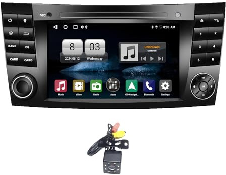 Amaseaudio Android 14 Autoradio 7zoll für Benz W211(2002-2008), Drahtloses Carplay Android Auto, DSP+, Unterstützung 4G WiFi Bluetooth 5.0/Rückfahrkamera