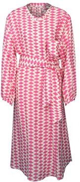 Seidensticker Damen Blusenkleid mit Bindegürtel - Kleid - Regular Fit - Midi Kleid - Stehkragen - Langarm - 100% Leinen
