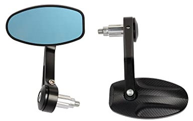 COGNOO Motorrad Lenkerendenspiegel Für Royal Enfield Interceptor Himalayan Motorrad Rückspiegel Lenker Bar End Rückspiegel Seitenspiegel Zubehör Motorrad Rückspiegel(Black)