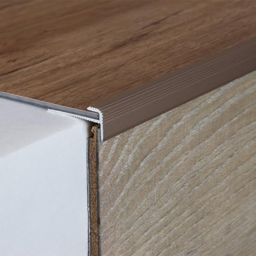 PROVISTON | Profilé de bordure et de finition | Aluminium | 10 x 25 x 1000 x 3 mm | Bronze clair | Profil d'insertion | Barre de finition | Profil de sol