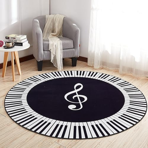 Rund Teppiche,Stuhlmatte,Waschbar Teppich,bodenschutzmatte rutschfest für Kinderzimmer,Schlafzimmer,Wohnzimmer,bürostuhl unterlage,badteppich,Wohnzimmerteppich,Teppiche Schlafzimmer Deko,B-100cm