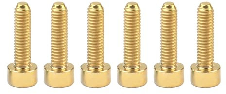 6 Stück Titanschraube M4x10/12/15/20mm Innensechskant-Zylinderkopfschraube, Gold, M4,10mm