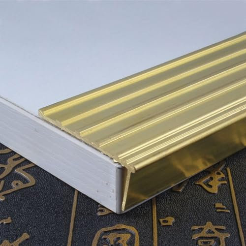 Übergangsprofil Rutschfeste Treppennasenkante Aus Messing, Goldene Übergangsleiste/ Abdeckleiste für Türen, Kantenschutz für Holzstufen Im Außen- und Innenbereich ( Size : W4.8cmxH2cm( 1 7/8x3/4 ) )