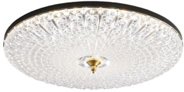 LED Kristall Deckenleuchte Kreisförmige Kristall-Deckenleuchten Ultradünne Kupferkristall-Deckenleuchte Flush Mount Dimmbare LED-Deckenleuchte for Küche Schlafzimmer Flur Esszimmer Veranda Büro(Zwart,