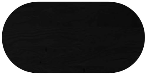 vidaXL Tischplatte Dunkelbraun 120x60x2 cm Massivholz Eiche Oval