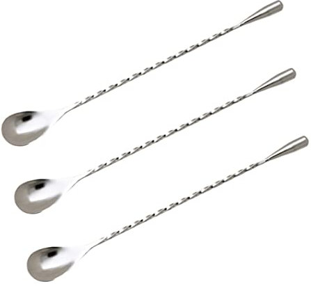 Cabilock Stainless Steel Mixing Spoons Long Handle Set for Coffee Cocktails Ice and Milk Tea