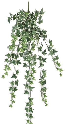 lvifloae Enredaderas de Hiedra Falsas, Enredadera de Hiedra Artificial de camote, Planta Colgante Falsa, Hojas para Colgar en la Pared, Resistentes a la decoloración para (Blanco Verde)
