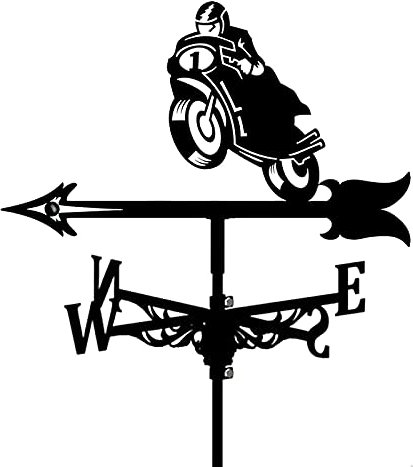 OLSKFUH Girouette pour Moto avec Support De Toit Girouette De Chasse pour Ferme Indicateur De Direction du Vent Créatif avec Revêtement Antirouille pour Support Métallique Extéri,