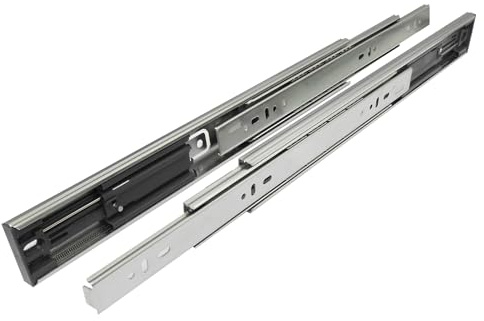 Vollauszug Schubladen mit Selbsteinzug & Dämpfung (Softclose) Teleskopschiene Schubladenauszug Kugelauszug Schubladenführungen belastbar bis 45 kg,15 Paar,500mm