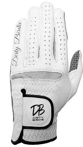 Dirty Birdie Golf | Premium Cabretta Leather Golf Glove For Men | Enhanced Grip for All Weather | AAA+ Cabretta Leather | Winter Golf Glove (ML, Wear On Left Hand)