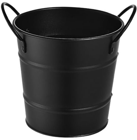 MOLUCKFU Small Bucket Metal Pail with Dual Handles, Iron Tinplate Storage for Fries, Fruits and Desserts, Easy to Carry, Versatile for Cafes and Milk Tea Shops