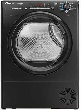 Candy Smart Pro CROEH9A3TBEB 9KG Load Capacity A+++ - Smart Invertor - WIFI enabled connectivity- 14 Programmes - Heat Pump - Black - Freestanding Heat Pump Tumble Dryer - HxWxD(MM) - 850 x 596 x 585