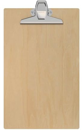 MAUL Klemmbrett A4 Holz MAULtilia braun Hochformat starke Stahlklemme | sicherer Halt für bis zu 200 Blatt, aufhängbar für flexible Nutzung, glatte lackierte Oberfläche, blanko für Notizen