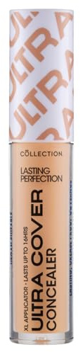 Collection Cosmetics Lasting Perfection Ultra Cover Concealer, Up to 16-hour Wear, XL Applicator, Toffee Warm, 5.5ml