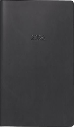 BRUNNEN Taschenkalender Mod. 758 2026 | A6, Kunststoff, schwarz
