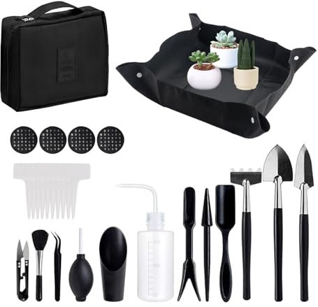 BDHYYM - Juego de 28 mini herramientas de jardinería (50 x 50 cm), diseño de jardinería impermeable, alfombra para plantas con bolsa de almacenamiento para interiores y exteriores