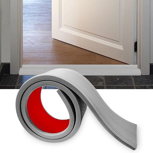 Rampa de Umbral de Puerta Autoadhesivo 100 * 8 * (1-3) cm, Antideslizante Goma Rampas para Silla de Ruedas, Cortable Perfil Transición Suelo para Garaje, Carrito de Transporte (2,0 cm-Altura, Gris)