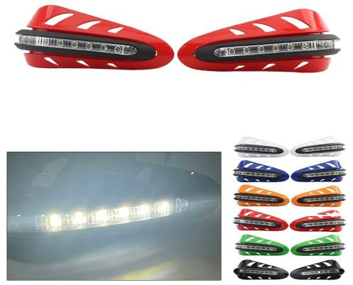 Guardamaneta Moto Protectores Manos para Motocicleta, Cubiertas, Puños, Luces Intermitentes, Protección Intermitente, Guardamanos para Motocicleta, Motocross, Motocross