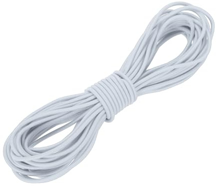 PATIKIL 2.5 mm x 10 m elastisches Gummiseil, Gummikordel, Gummischnur, Expanderseil, Bungee Shock Seil für Camping Zelt Kajak Boot Schnürsenkel DIY Markise Terrasse, Hellgrau
