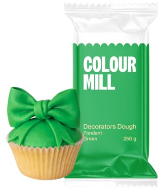 Colour Mill Decorators Dough Edible Cake Covering | Easy-to-Roll, Easy-to-Drape Fondant | Vanilla-Flavored Sugarpaste - 8.8 Ounce Green