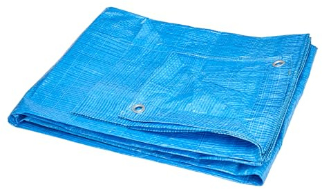 Garronda Lona Impermeable con Ojales 60 g/m² 3x5 m Azul GD-0162 | Lona de suelo para camping, ligera, flexible y lavable; cubierta de jardín y protección contra polvo para uso exterior