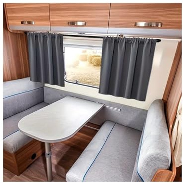 Auto Vorhang Innen Sonnenschutz 2 Stück 84x76cm Tiefgraue Verdunkelungsvorhänge for Wohnmobil-Fenster, Wärmedämmung, Sichtschutzvorhänge Doppelbett, Wohnmobil-Inneneinrichtung