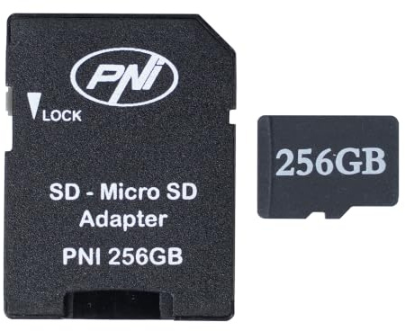 PNI Tarjeta de Memoria de 256 GB con Adaptador SD Clase 10, 80 MB/s, V30