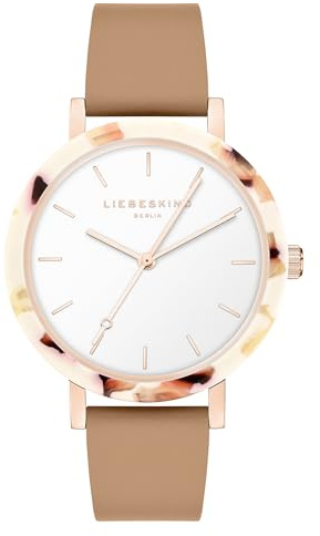 Liebeskind Berlin Damen Armbanduhr – Rundes Gehäuse mit gemustertem Acetat-Topring