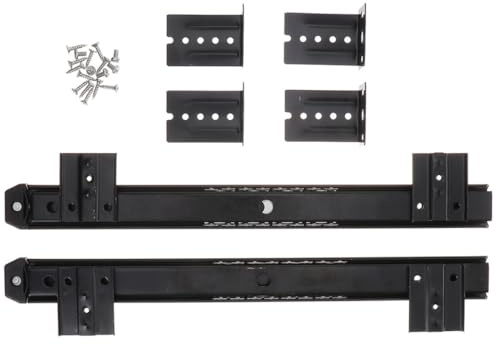 Lurrose Keyboard Slide Drawer Rails 2-Section Steel Drawer Slides Silent Side Mount Guide Rails for Computer Desk Keyboard Tray Replacement in Black