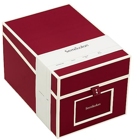 Semikolon 352544 CD- und Fotobox - 17,7 x 15,7 x 25,6 cm - für 10 x 15 cm Fotos - Cover burgundy dunkel-rot