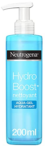 Neutrogena Hydro Boost Aqua-Gel Feuchtigkeitsspendender Gesichtsreiniger - Make-up entfernt und befeuchtet die Gesichtspflege für trockene Haut - 200 ml Pumpflaschen