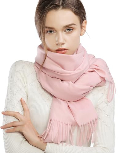 RIIQIICHY Pashmina Schal Pink Damen Winter Rosa Schals Tücher Stola Festlich für Abendkleider Damenschal Winterschal Kuschelig