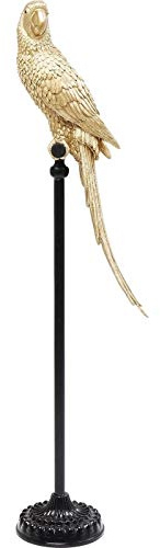 Kare Design Deko Figur Papagei, Gold, Tiermotiv, 116 cm hoch | Skulptur, Dekoobjekt, verspieltes Design, Tiermotiv, tierische Deko, elegant, als Wohnaccessoire, Wohnzimmer