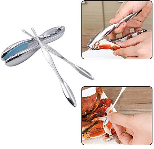 Integrity.1 Seafood Cracker Tool, 3-teiliges Set Meeresfrüchte Cracker, Meeresfrüchte Tools Set, Nussknacker-Werkzeug, für Hummer/Krabbe/Nuss/Meeresfrüchte (Krabben-Klauen-Werkzeug + 2 Krabben-Nadel)