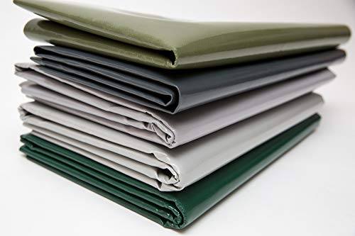 Telone per camion/PVC (620 g/m²), larghezza 150 cm, vendita al metro senza occhielli, telo protettivo, telone di copertura, telo industriale (1,5 m x 6 m, verde RAL6005)