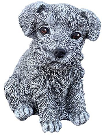 stoneandstyle Steinfigur Hund Schnauzer Gartenfigur frostfest wetterfest