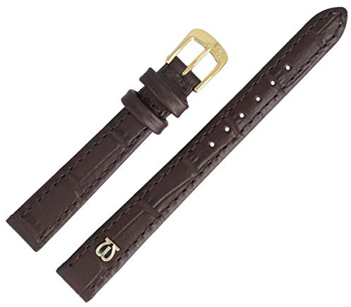 MARBURGER Uhrenarmband 12mm Leder Alligator Prägung Mit Naht - Werkzeug Montage Set 52812