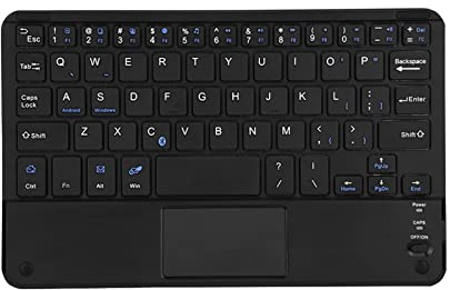 Denash Kabellose Bluetooth-Tastatur, ultraflache Minitastatur mit Touchpad für Windows/Android, unterstützender PC/Tablet, eingebauter 280-mAh-Akku, 10-m-Reichweite