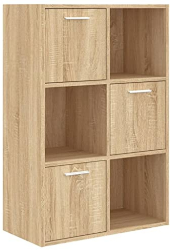 vidaXL Lagerschrank Bücherregal Raumteiler Raumtrenner Standregal Büroregal Schrank Kinderregal Bücherschrank Regal Sonoma-Eiche 60x29,5x90cm Holzwerkstoff