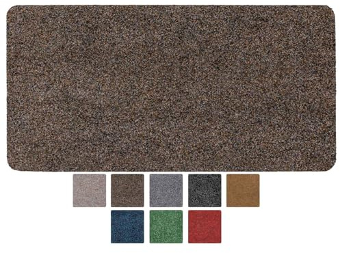 ANRO Poet - Alfombra para suelo, felpudo, lavable, impermeable, resistente, para entrada, pasillo, cocina, dormitorio, marrón, 40 x 80 cm