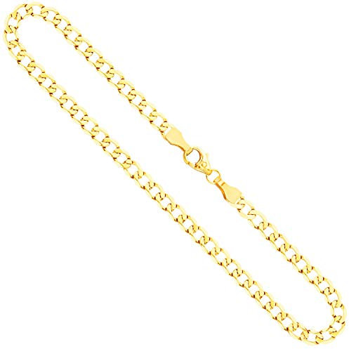 EDELIND Goldkette Herren Damen 333 Gold Panzerkette 3.9 mm Länge 36 cm Gewicht ca. 5,5 g Echtgold Kette Gelbgold Halskette Made in Germany