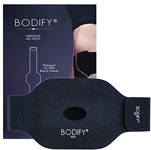 Bodify® Haltegurt für EMS Bauchtrainer - zur zusätzlichen Fixierung der Gelpads - Gurt für EMS Bauchmuskeltrainer - Für Männer und Frauen - Das ORIGINAL (Ohne EMS Trainer)