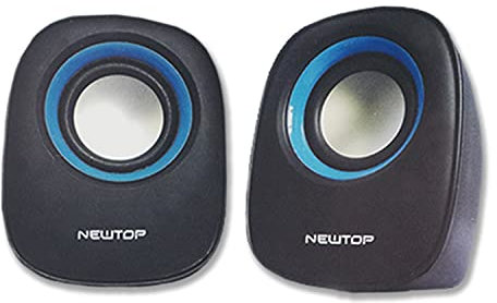 N NEWTOP Mini Casse PCS02 Stereo 2.0 Speaker Set Altoparlanti Alimentazione USB Ingresso Connettore Audio Jack 3.5mm Portatile Suono 360° per PC Fisso Desktop Laptop Notebook TV USB