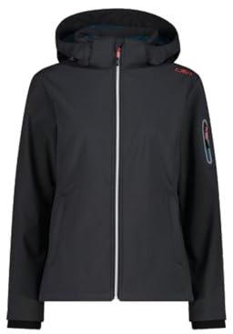 CMP - Giacca Donna Cappuccio Zip, Antracite-Papavero, M