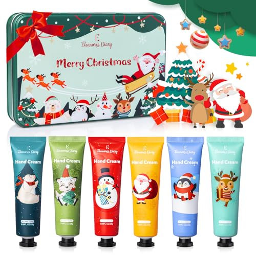 Handcreme Weihnachten Set, Eleanore's Diary Handcreme Set Mini, 6PCS Sheabutter Handcremes Kit, Hand Cream für trockene Hände, Kleinigkeiten für Adventskalender Frauen, Geschenk für Frauen