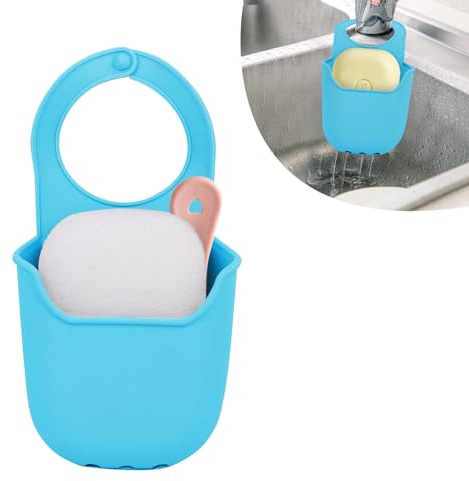 Minicoco Sink Sponge Holder - Portable Sink Caddy with Hanging Basket Storage - Kitchen Organizer Drain Basket Accessory